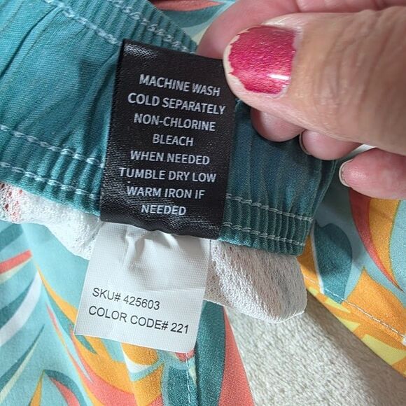 Blue Crown Pina Colada Swim Shorts 7.5" Inseam Men's S Lt Blue Tie Elastic Waist - Picture 5 of 8